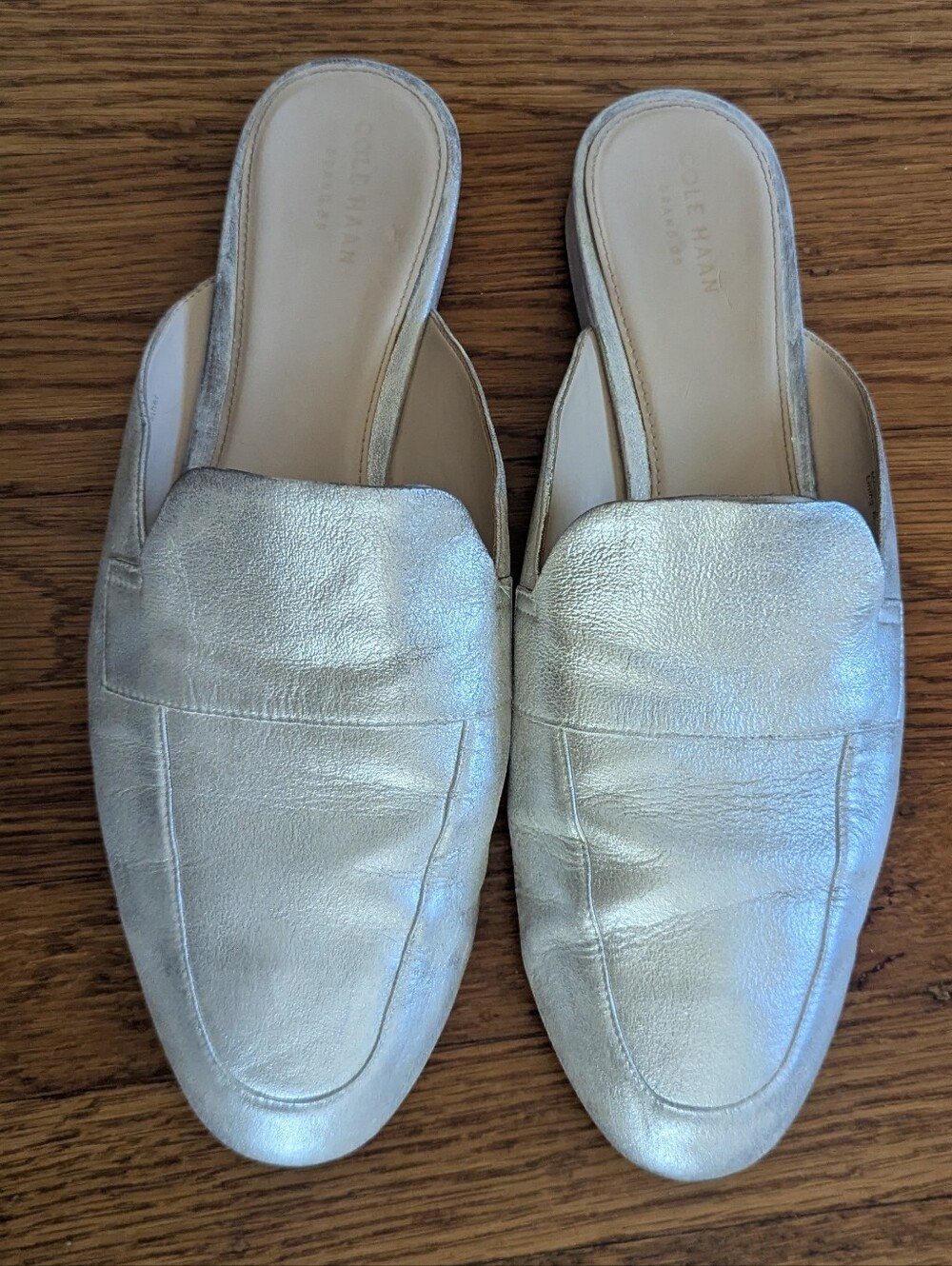 Cole Haan Grand.OS Silver Mules Sz 12